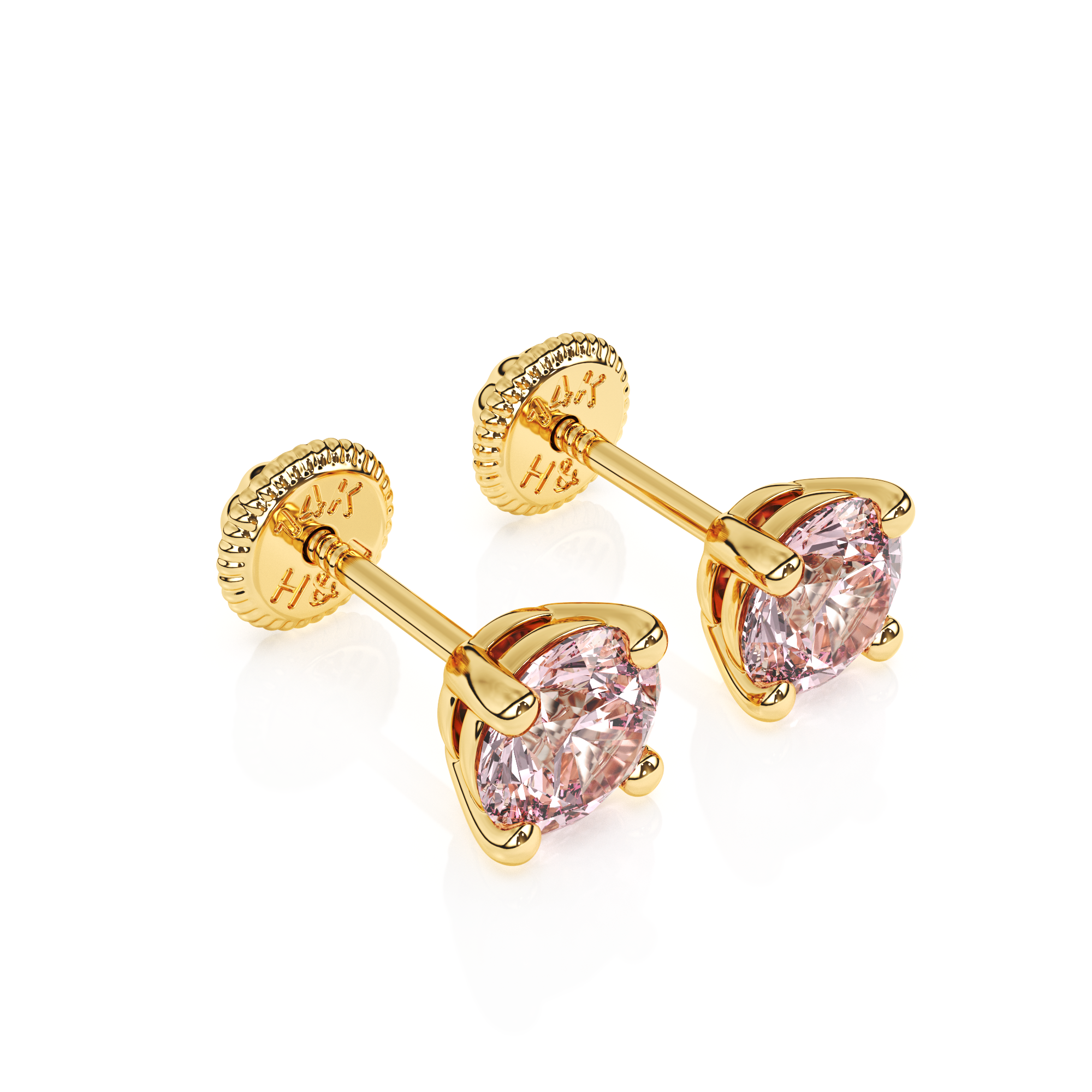 June Birthstone, 4mm Swarovski Crystal Stud Earrings - Solid 14K Gold, Screw Back, for Babies & Children