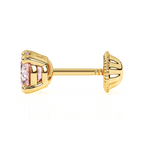 June Birthstone, 4mm Swarovski Crystal Stud Earrings - Solid 14K Gold, Screw Back, for Babies & Children
