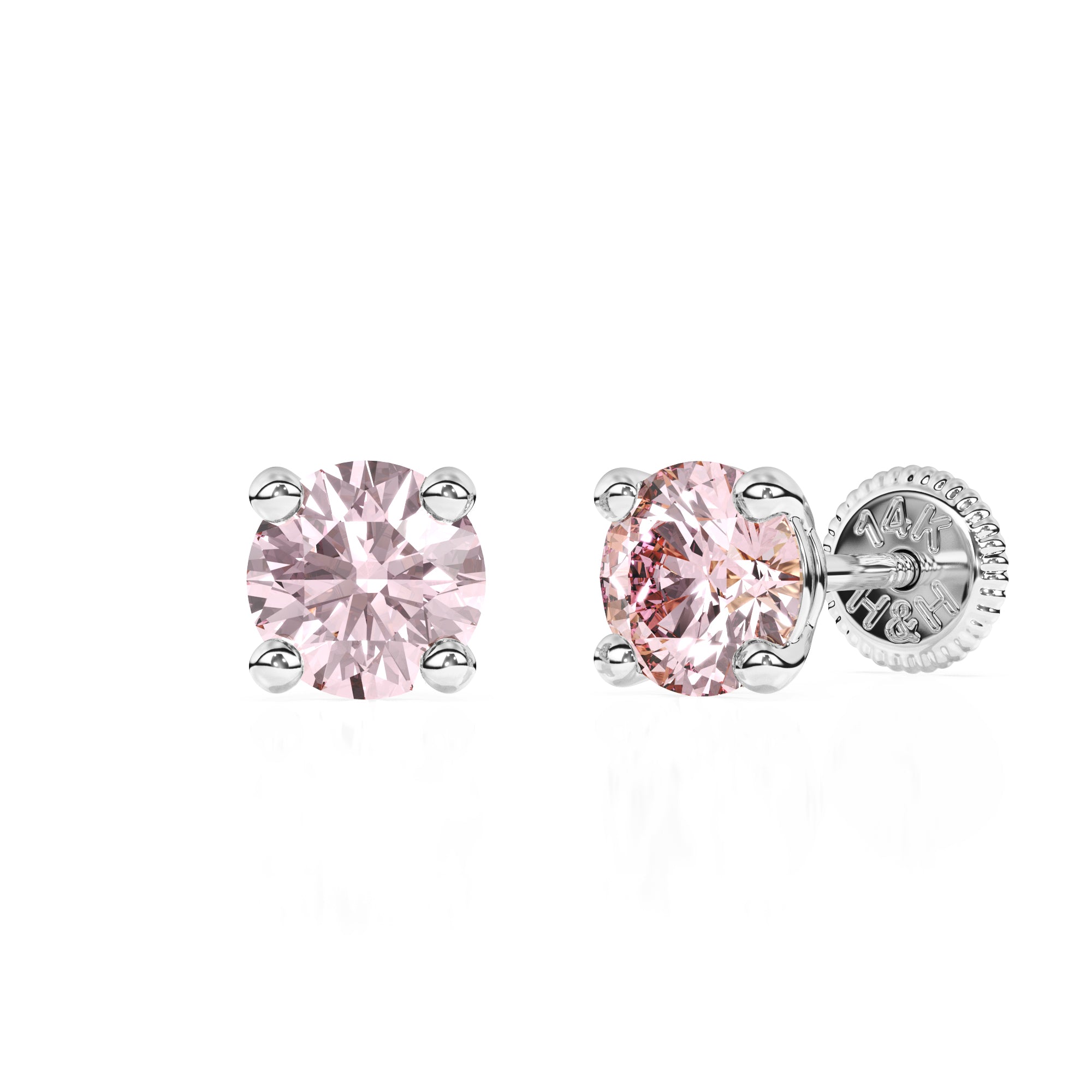 Swarovski June birthstone stud earrings in white gold with screwback post.