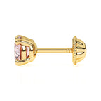 Swarovski June birthstone stud earrings in yellow gold with screwback post.