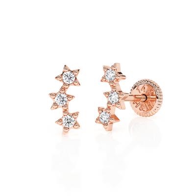 Lucky Stars, Clear CZ Stud Earrings5