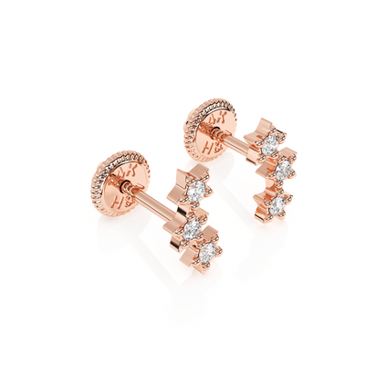 Lucky Stars, Clear CZ Stud Earrings1