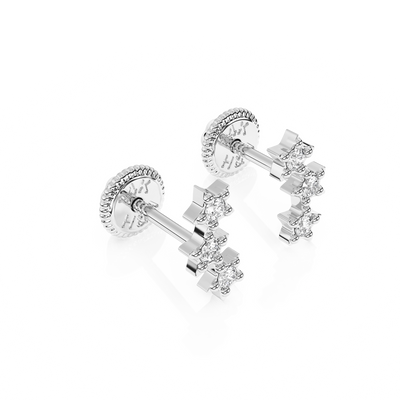 Lucky Stars, Clear CZ Stud Earrings1
