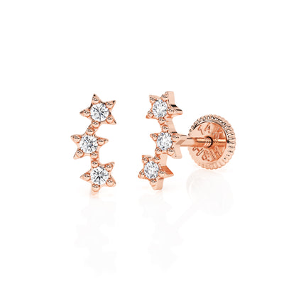 Lucky Stars, Clear CZ Stud Earrings1