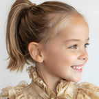 Lucky Stars, Clear CZ Stud Earrings - Solid 14K Gold, Screw Back, for Babies & Children