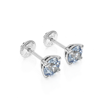March Birthstone, 4mm Swarovski Crystal Stud Earrings1