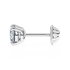March Birthstone, 4mm Swarovski Crystal Stud Earrings - Solid 14K White Gold, Screw Back, for Babies & Children