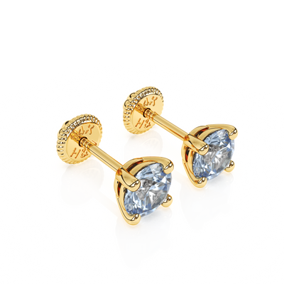 March Birthstone, 4mm Swarovski Crystal Stud Earrings1