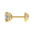 March Birthstone, 4mm Swarovski Crystal Stud Earrings - Solid 14K Gold, Screw Back, for Babies & Children