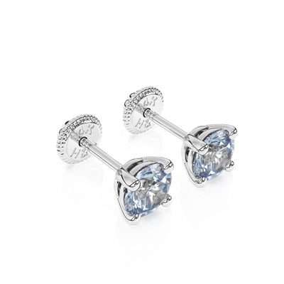 March Birthstone, 4mm Swarovski Crystal Stud Earrings1