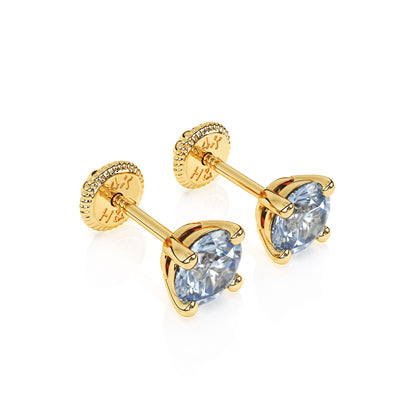 March Birthstone, 4mm Swarovski Crystal Stud Earrings1
