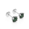 May Birthstone, 4mm Swarovski Crystal Stud Earrings - Solid 14K White Gold, Screw Back, for Babies & Children