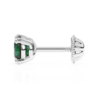 May Birthstone, 4mm Swarovski Crystal Stud Earrings - Solid 14K White Gold, Screw Back, for Babies & Children