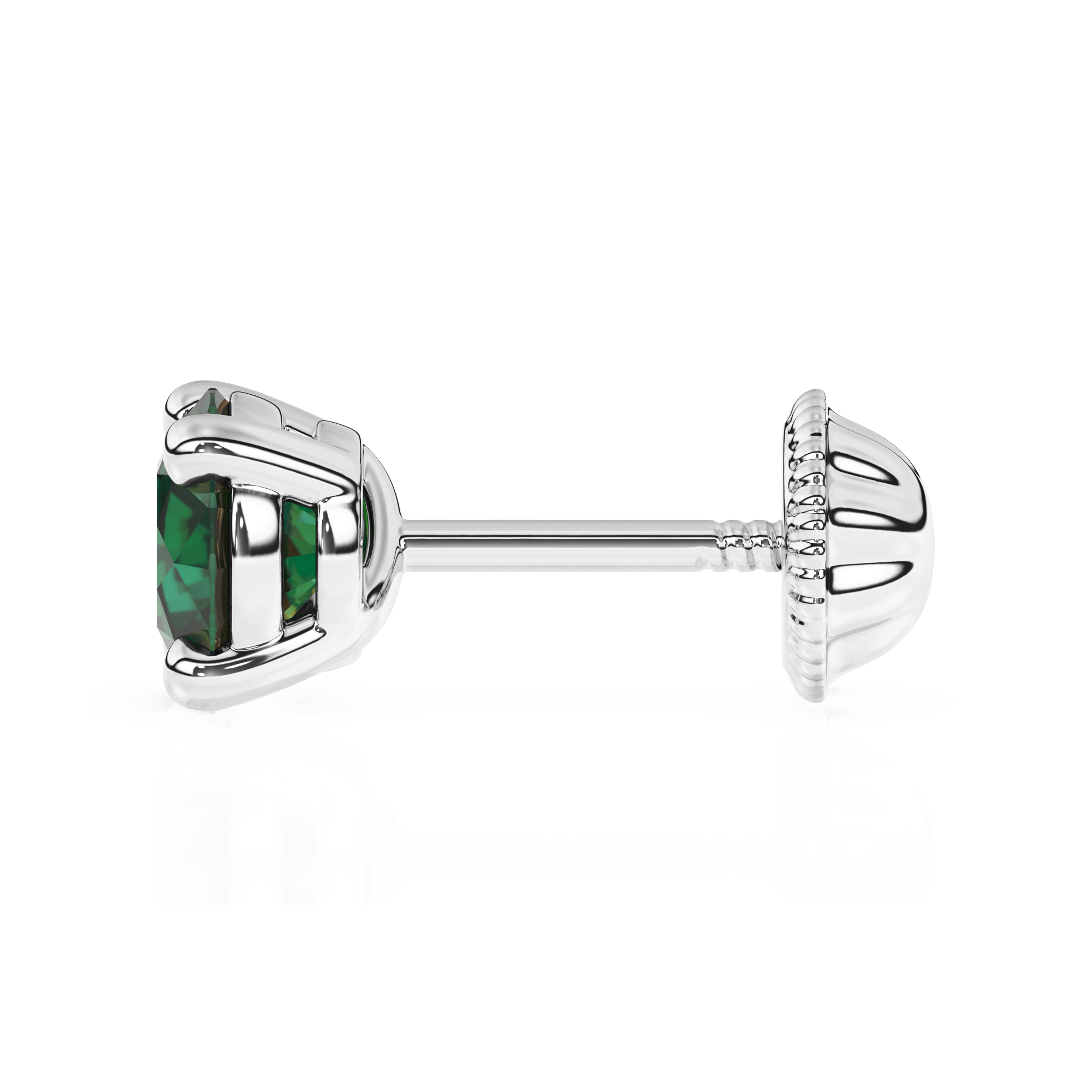 May Birthstone, 4mm Swarovski Crystal Stud Earrings - Solid 14K White Gold, Screw Back, for Babies & Children