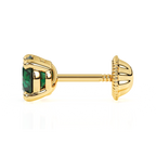 May Birthstone, 4mm Swarovski Crystal Stud Earrings - Solid 14K Gold, Screw Back, for Babies & Children