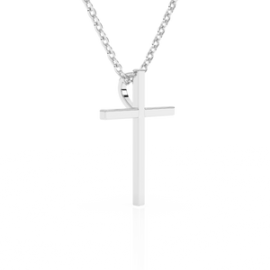 Modern Faith Children’s Cross Necklace White Gold 8