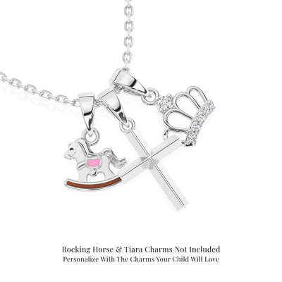 Modern Cross Charm Necklace "Design Your Own"-Children's Necklace5