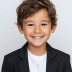 Modern Faith – Children’s Cross Necklace - For Boys of Faith in Solid 14k White Gold