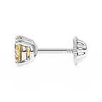 November Birthstone, 4mm Swarovski Crystal Stud Earrings - Solid 14K White Gold, Screw Back, for Babies & Children