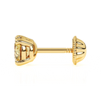 November Birthstone, 4mm Swarovski Crystal Stud Earrings - Solid 14K Gold, Screw Back, for Babies & Children