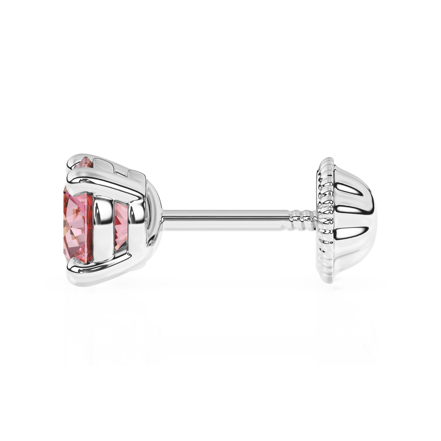 October Birthstone, 4mm Swarovski Crystal Stud Earrings - Solid 14K White Gold, Screw Back, for Babies & Children