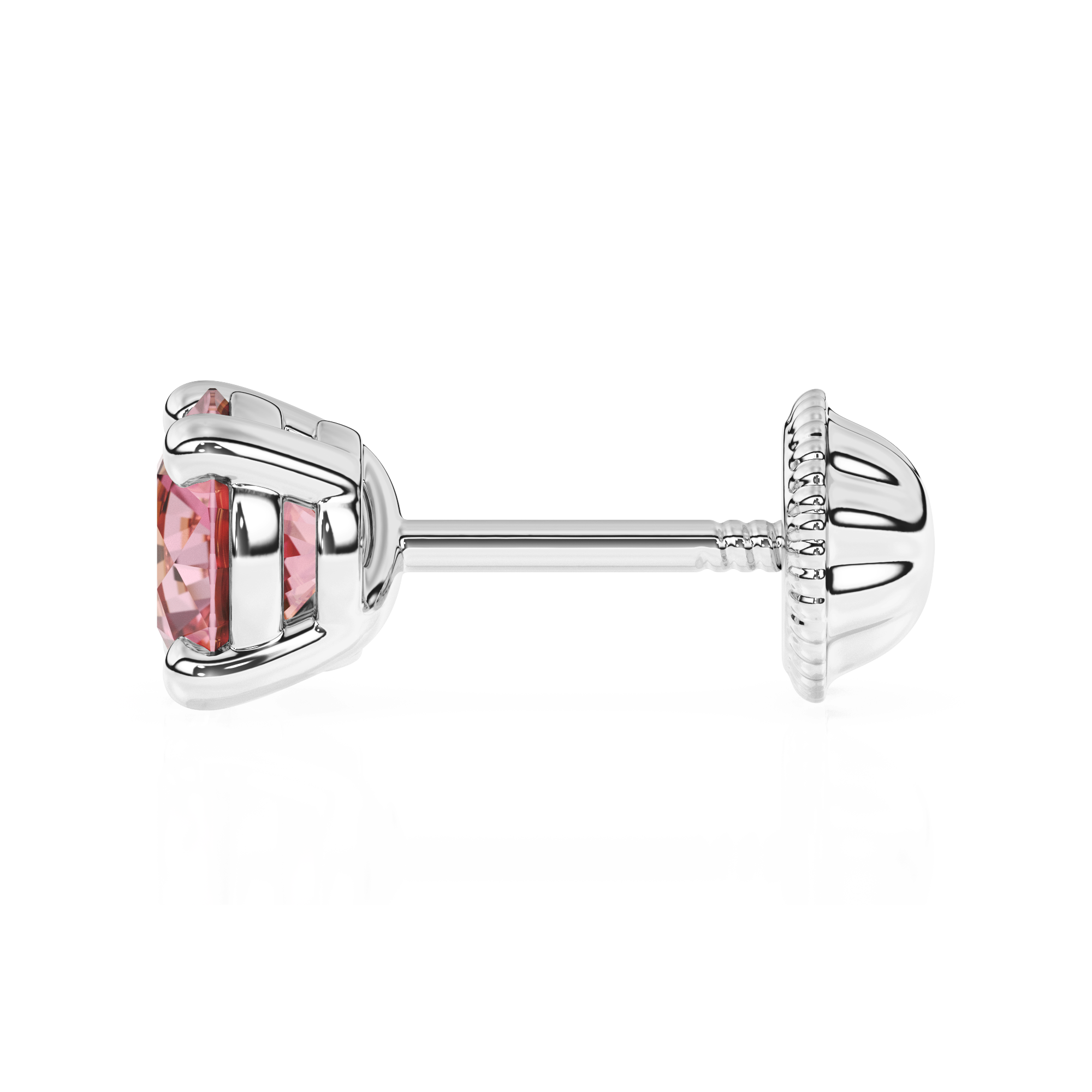 October Birthstone, 4mm Swarovski Crystal Stud Earrings - Solid 14K White Gold, Screw Back, for Babies & Children
