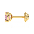 October Birthstone, 4mm Swarovski Crystal Stud Earrings - Solid 14K Gold, Screw Back, for Babies & Children