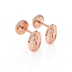 Our Lady of Guadalupe Stud Earrings - Solid 14K Rose Gold, Screw Back, for Babies & Children