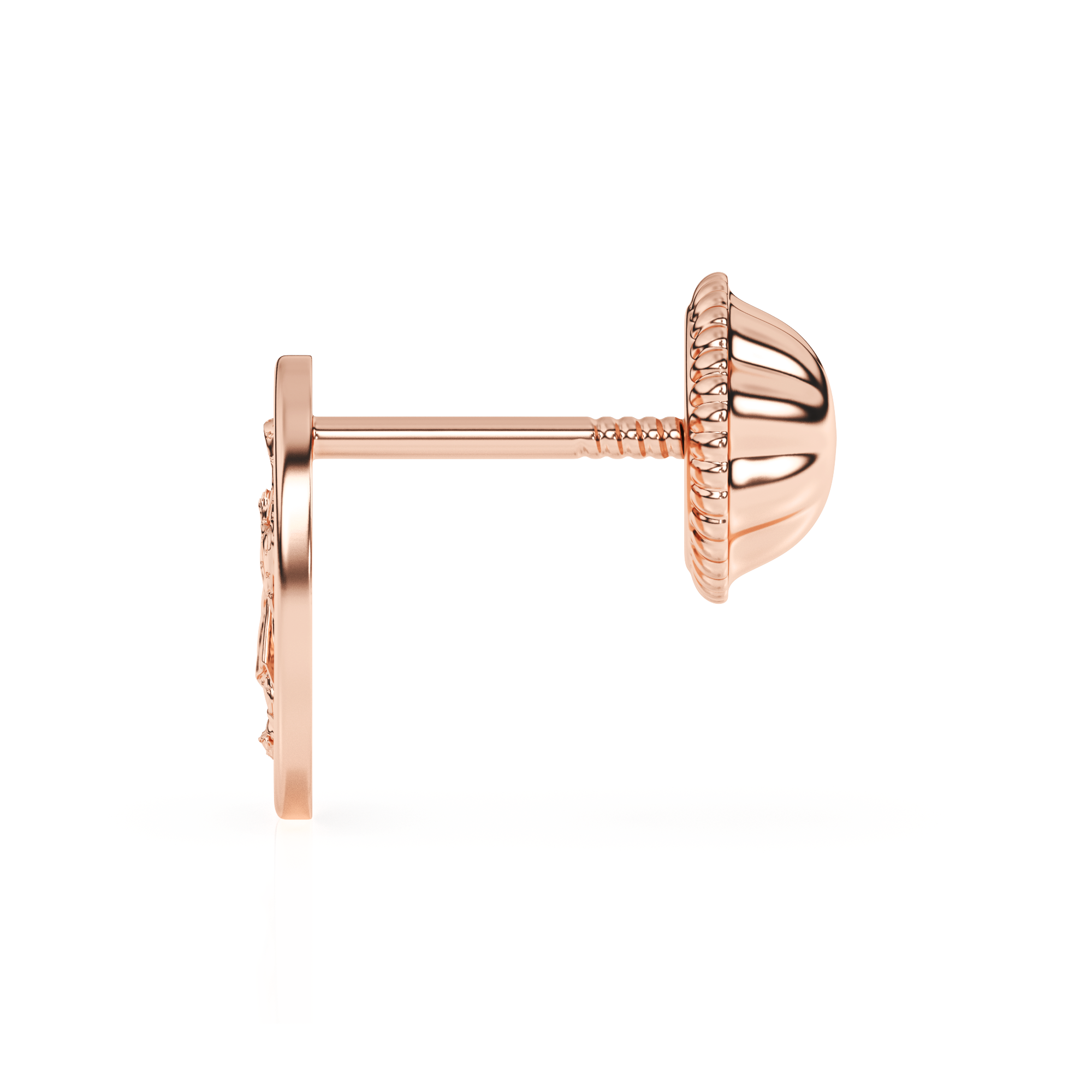 Our Lady of Guadalupe Stud Earrings - Solid 14K Rose Gold, Screw Back, for Babies & Children