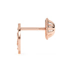 Rose gold Our Lady of Guadalupe stud earrings with screwback post.