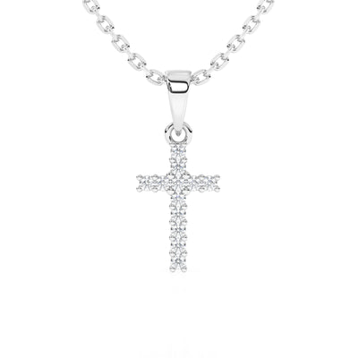 Pave Cross Charm Necklace "Design Your Own"-Children's Necklace3