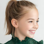 Petals and Pearls, AAA-Pearl Stud Earrings - Solid 14K Rose Gold, Screw Back, for Babies & Children