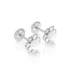 Petals and Pearls, AAA-Pearl Stud Earrings - Solid 14K White Gold, Screw Back, for Babies & Children