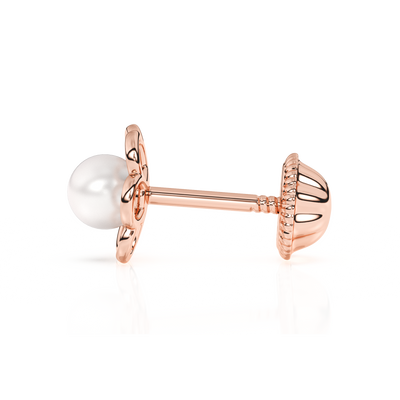 Petals and Pearls, AAA-Pearl Stud Earrings6