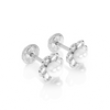 Petals and Pearls, AAA-Pearl Stud Earrings - Solid 14K White Gold, Screw Back, for Babies & Children
