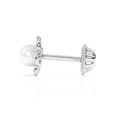 Petals and Pearls, AAA-Pearl Stud Earrings6