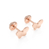 Petite Butterfly, Stud Earrings - Solid 14K Rose Gold, Screw Back, for Babies & Children