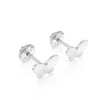 Petite Butterfly, Stud Earrings - Solid 14K White Gold, Screw Back, for Babies & Children