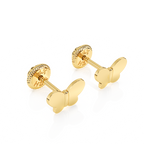 Petite Butterfly, Stud Earrings - Solid 14K Gold, Screw Back, for Babies & Children
