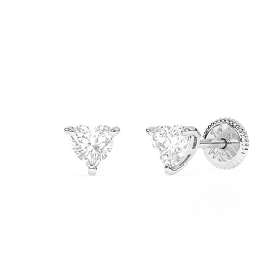 Petite Heart, Clear Heart CZ, Stud Earrings3