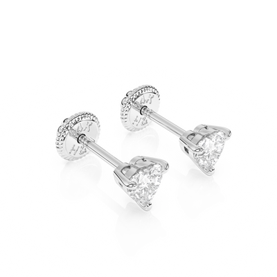 Petite Heart, Clear Heart CZ, Stud Earrings1