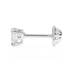 Petite Heart, Clear Heart CZ, Stud Earrings - Solid 14K White Gold, Screw Back, for Babies & Children