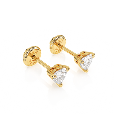 Petite Heart, Clear Heart CZ, Stud Earrings1