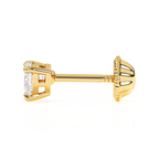 Petite Heart, Clear Heart CZ, Stud Earrings - Solid 14K Gold, Screw Back, for Babies & Children