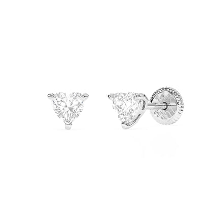 Petite Heart, Clear Heart CZ, Stud Earrings4