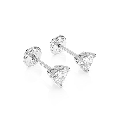 Petite Heart, Clear Heart CZ, Stud Earrings1