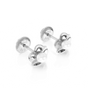 Ruffled Petals and Pearls, AAA-Pearl Stud Earrings - Solid 14K White Gold, Screw Back, for Babies & Children
