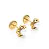 Ruffled Petals and Pearls, AAA-Pearl Stud Earrings - Solid 14K Gold, Screw Back, for Babies & Children