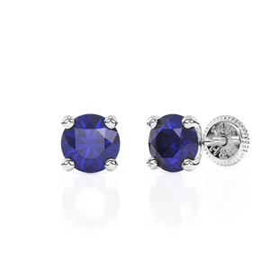 September Birthstone, 4mm Swarovski Crystal Stud Earrings - Solid 14K White Gold, Screw Back, for Babies & Children