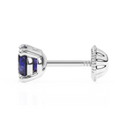 September Birthstone, 4mm Swarovski Crystal Stud Earrings - Solid 14K White Gold, Screw Back, for Babies & Children